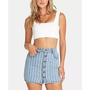 BILLABONG Women's Juniors' Cotton Striped Denim Skirt Size 25